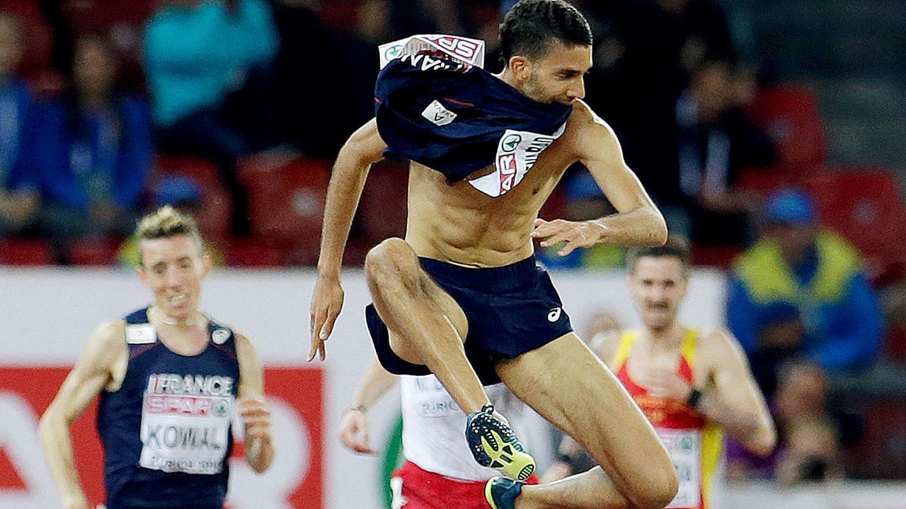 Runner Mekhissi DQ'd at Euros after bare-chested celebration